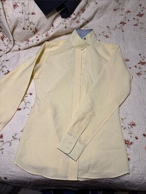 Women’s Show shirt Equestrian Show Slim Fit Light Yellow Dress Shirt